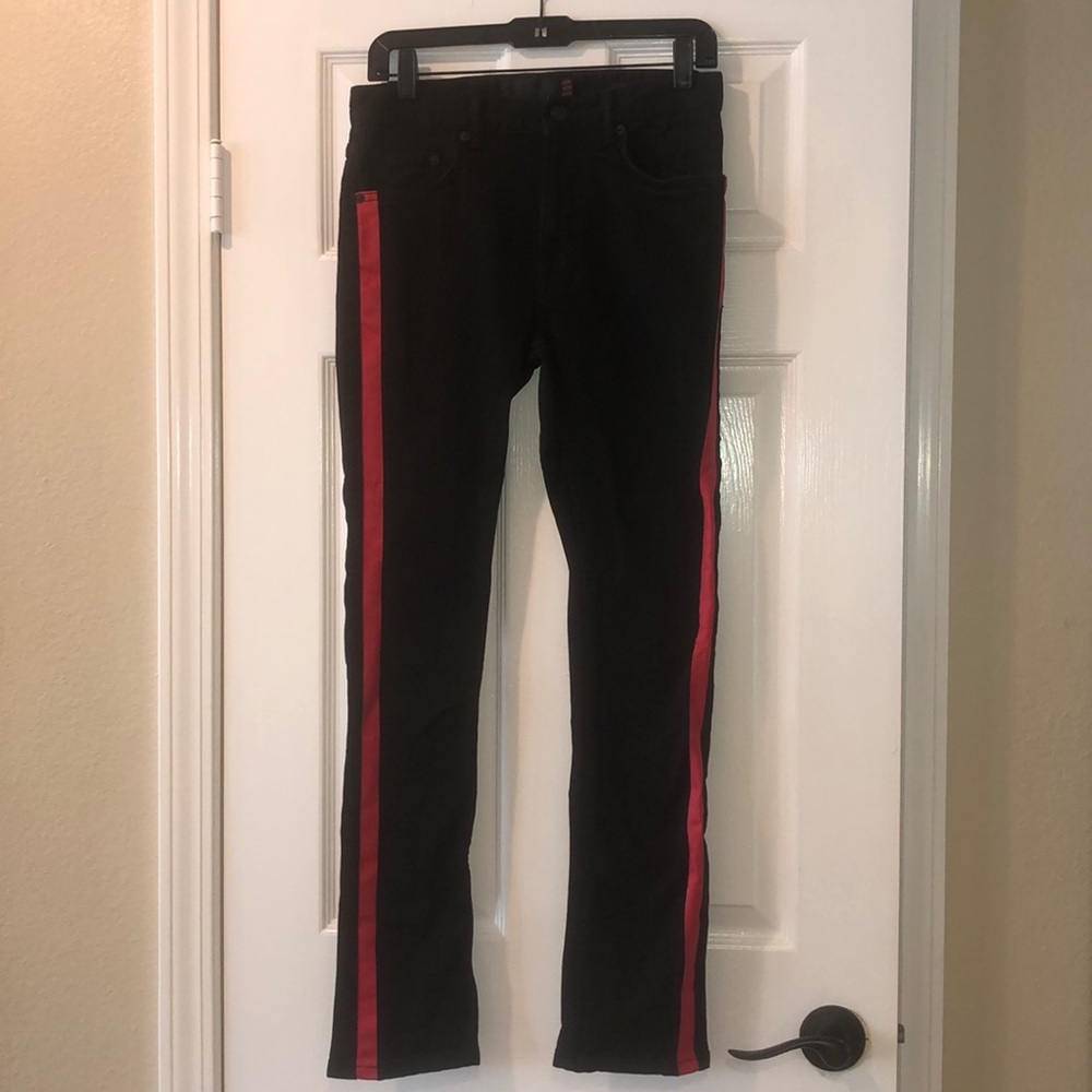 Men’s Zara 30 x 30 Blk/Rd Slim Fit Jeans